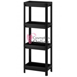 Raft ucenic din plastic cu 4 polite pentru cosmetica model V1 negru